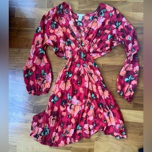 New H&M Floral Dress with Cut Outs